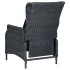 Sillón reclinable de jardín cojines ratán sintético gris
