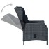Sillón reclinable de jardín cojines ratán sintético gris
