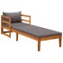 Tumbona con cojines gris oscuro madera maciza de