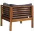Sofá de esquina 2 uds madera maciza acacia cojines gris