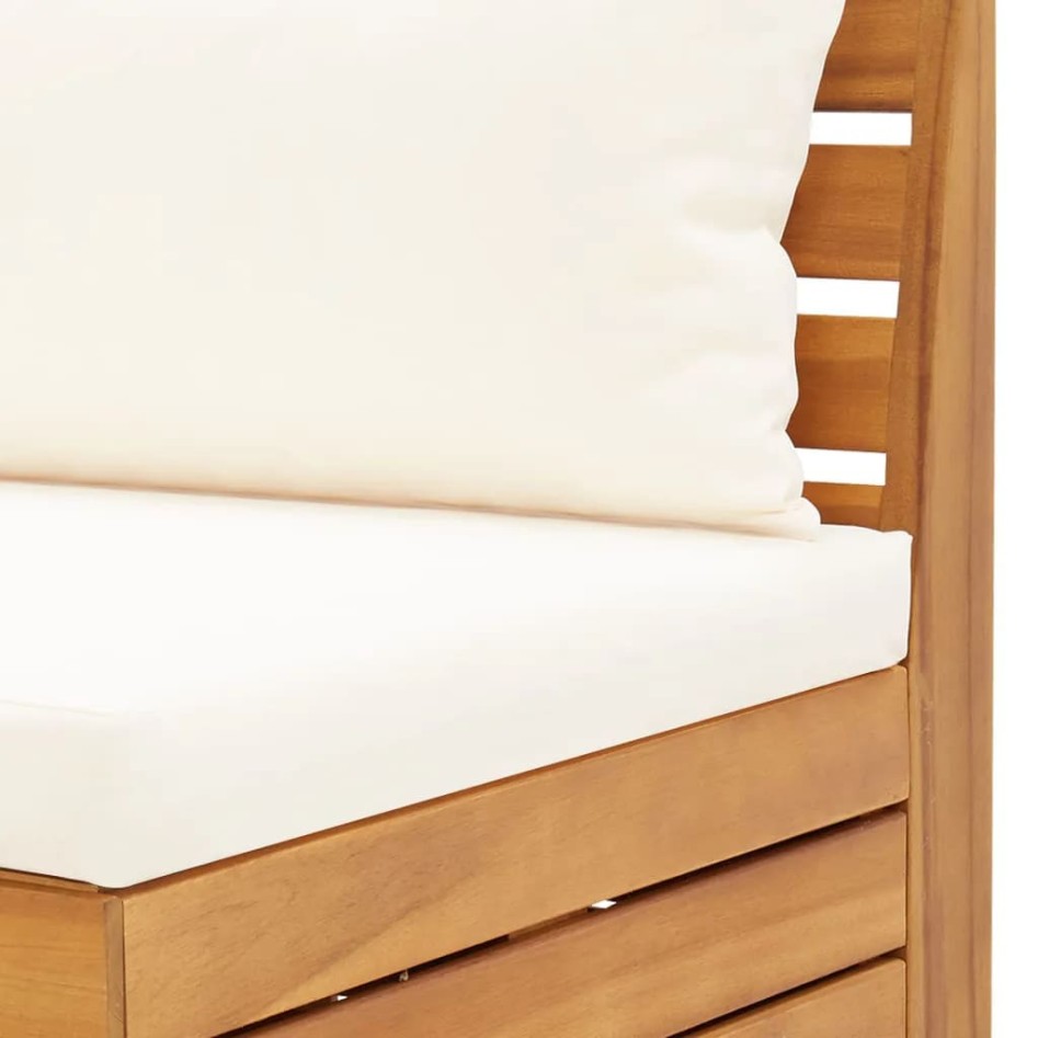 Sofá de jardín de 2 plazas con cojines madera maciza de