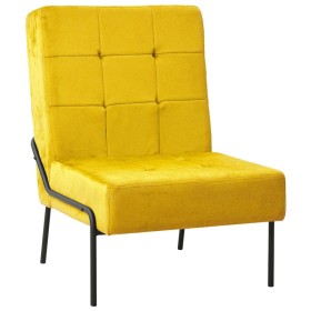 Silla de relajación de terciopelo amarillo mostaza 65x79x87