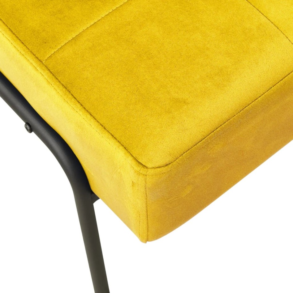 Silla de relajación de terciopelo amarillo mostaza 65x79x87