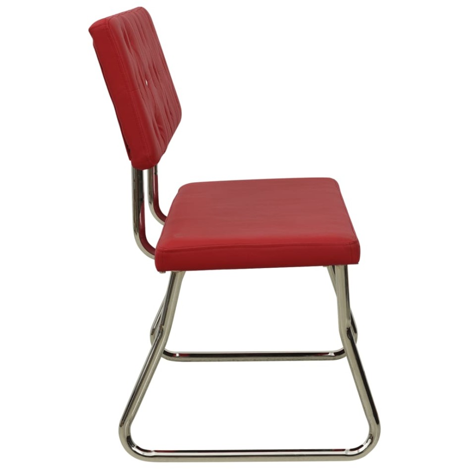 Banco de cuero sintético rojo tinto 110