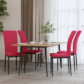 Sillas de comedor 4 unidades terciopelo rojo