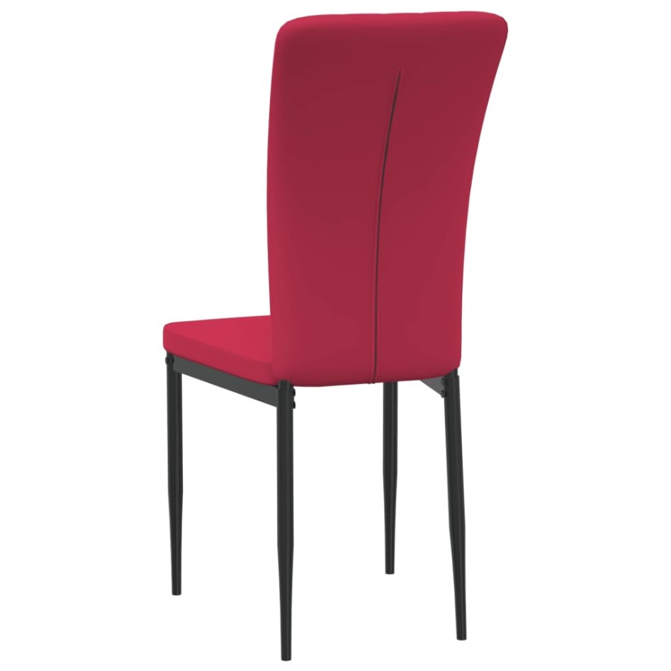 Sillas de comedor 4 unidades terciopelo rojo