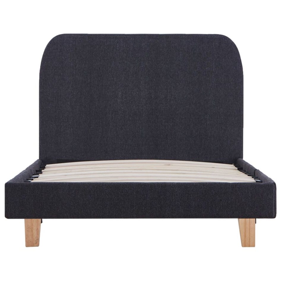 Estructura de cama de tela gris oscuro 90x200