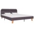 Estructura de cama con LED tela gris topo 160x200