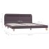 Estructura de cama con LED tela gris topo 160x200