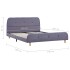 Estructura de cama de tela gris claro 140x200