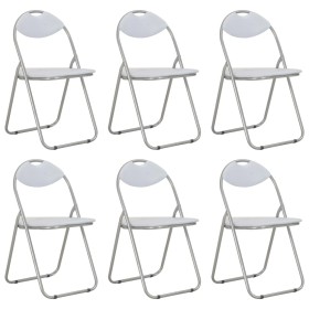 Sillas de comedor plegables 6 unidades cuero sintético