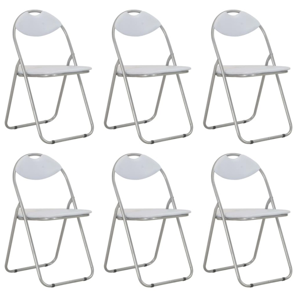 Sillas de comedor plegables 6 unidades cuero sintético