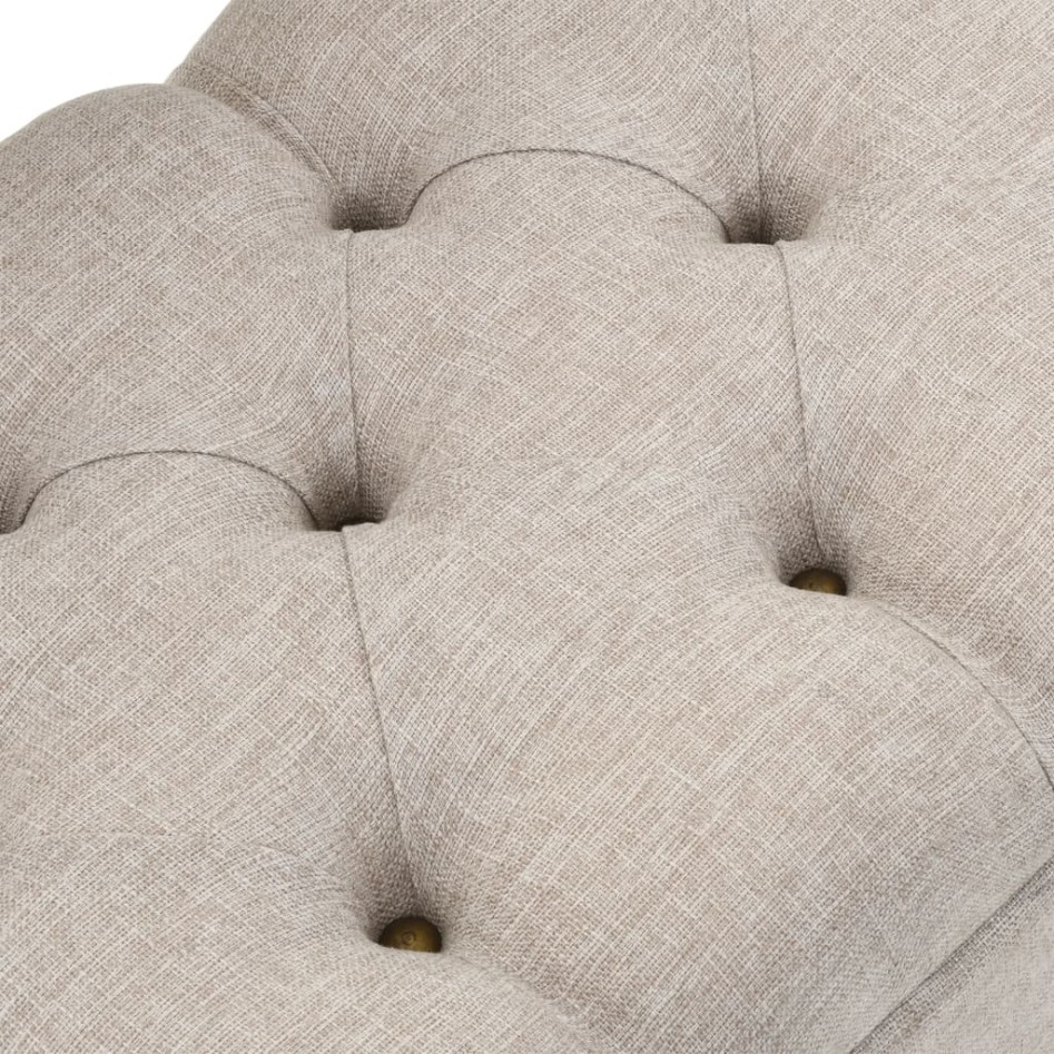 Banco de almacenaje con respaldo tela color crema 110