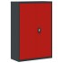 Armario archivador de acero gris antracita y rojo 90x40x140