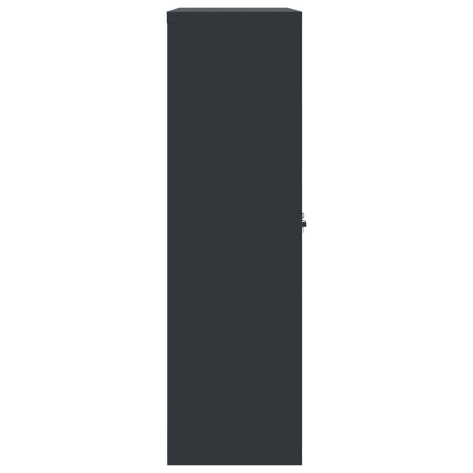 Armario archivador de acero gris antracita y rojo 90x40x140