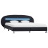 Estructura de cama con LED cuero sintético negro 180x200