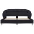 Estructura de cama con LED cuero sintético negro 180x200
