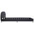 Estructura de cama con LED cuero sintético negro 180x200