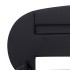 Estructura de cama con LED cuero sintético negro 180x200