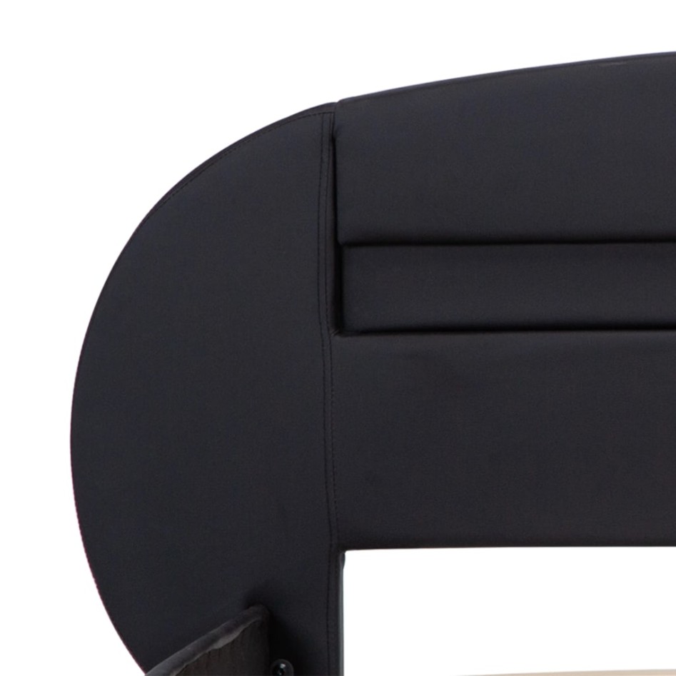 Estructura de cama con LED cuero sintético negro 180x200