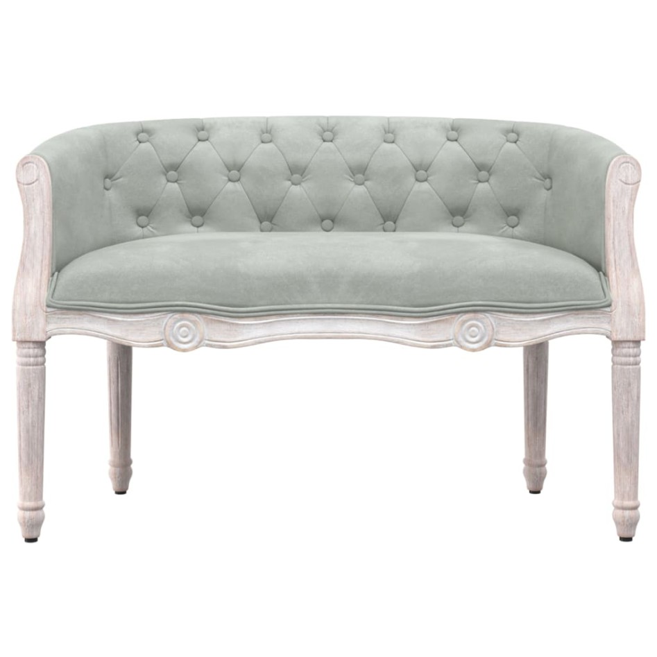 Banco de terciopelo gris claro 98x56x69