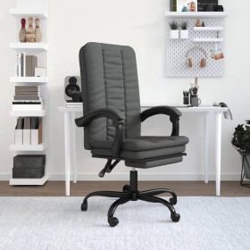 Silla de oficina reclinable de tela gris