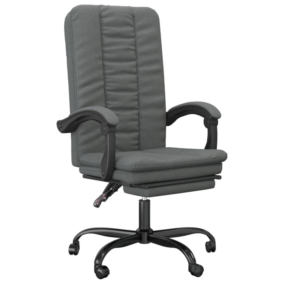 Silla de oficina reclinable de tela gris