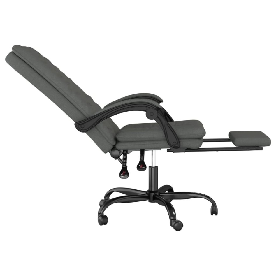 Silla de oficina reclinable de tela gris