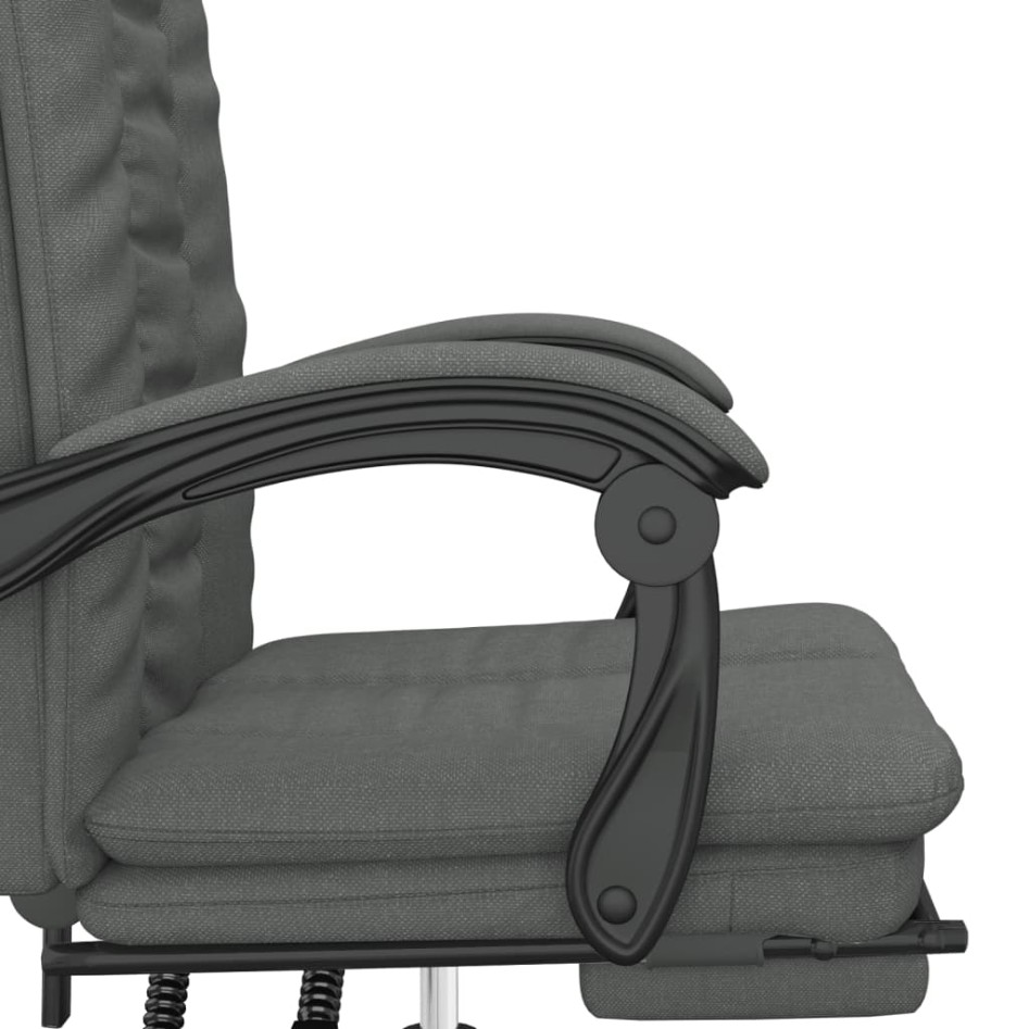 Silla de oficina reclinable de tela gris