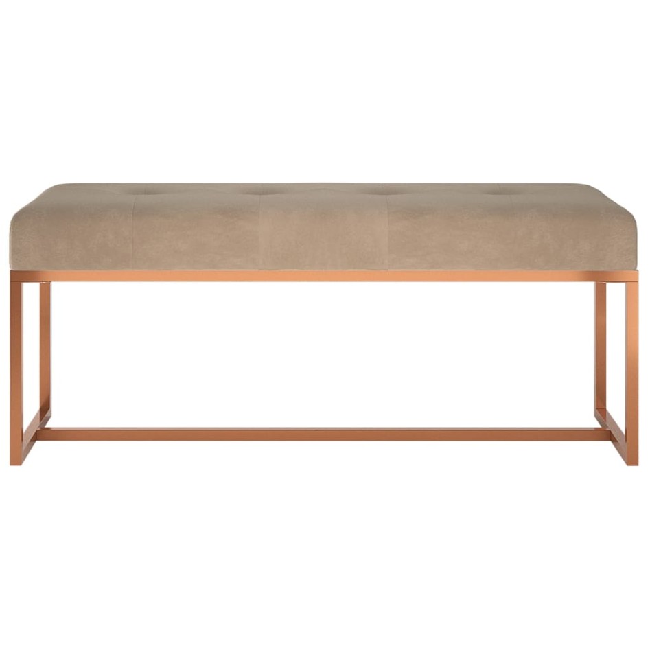 Banco de terciopelo beige 110x36x45