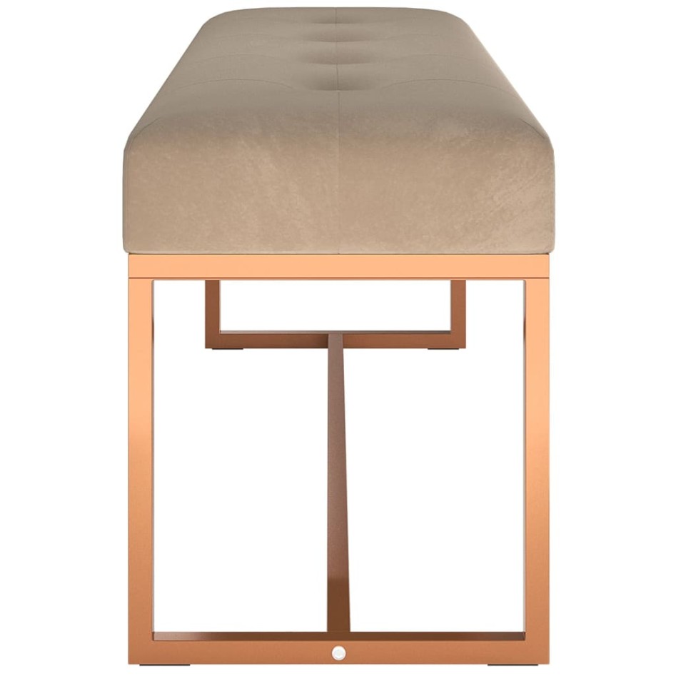 Banco de terciopelo beige 110x36x45