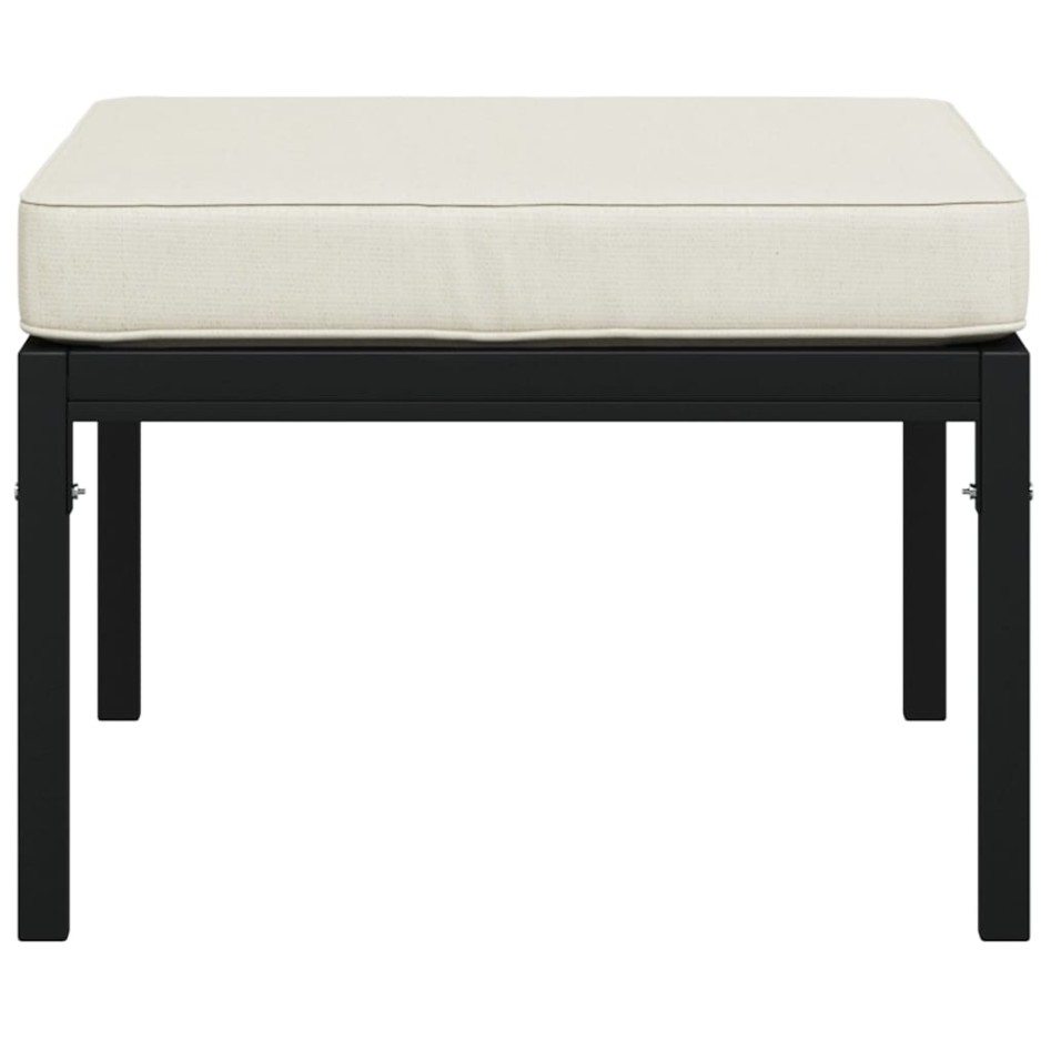 Reposapiés de jardín 2 uds acero cojines color arena