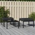 Reposapiés de jardín 2 uds acero con cojines gris 60x60x35