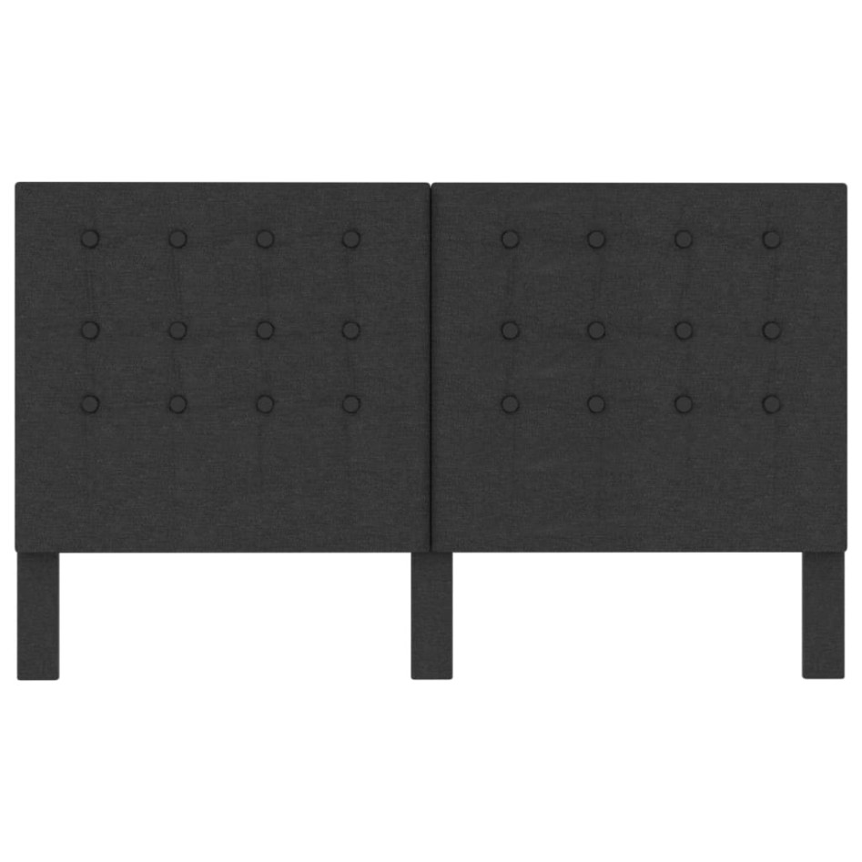 Cabecero copetudo de tela gris oscuro 180x200