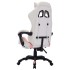 Silla gaming con luces LED RGB cuero sintético rosa y
