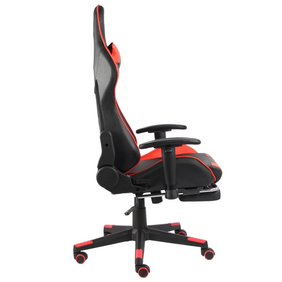Silla gaming giratoria con reposapiés PVC
