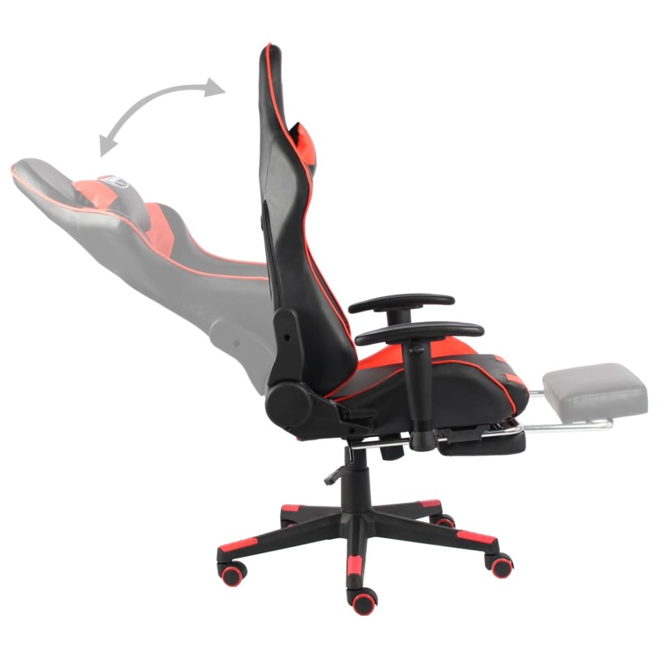 Silla gaming giratoria con reposapiés PVC