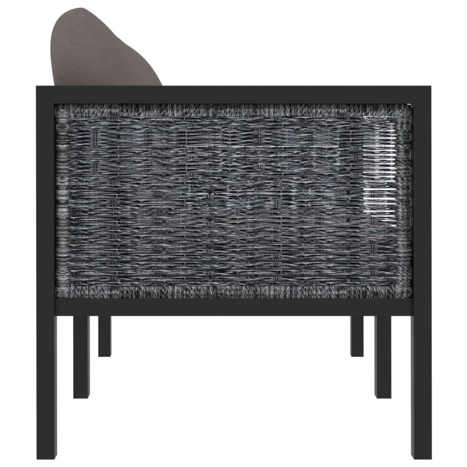 Sofá de 2 plazas con cojines ratán sintético