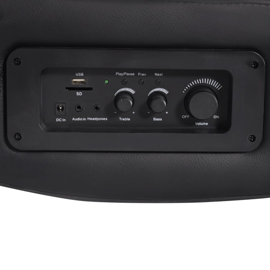 Mecedora con música de cuero sintético negro y