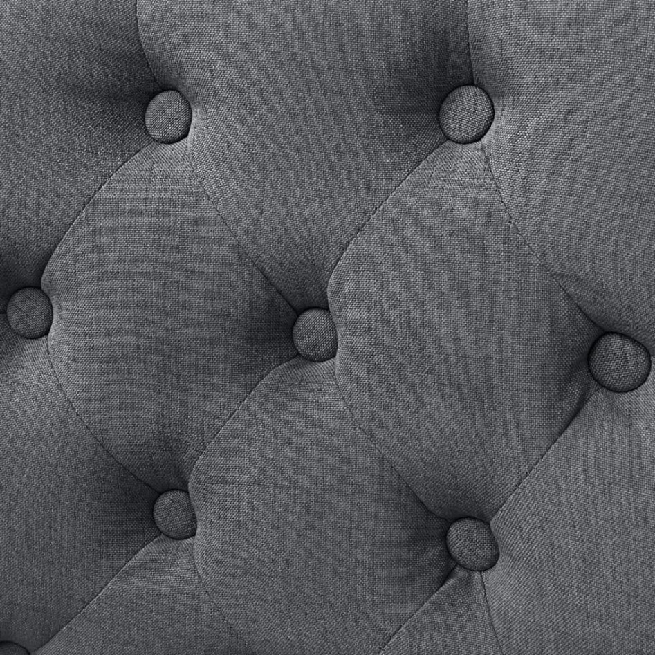 Sillas de comedor 2 unidades tela gris