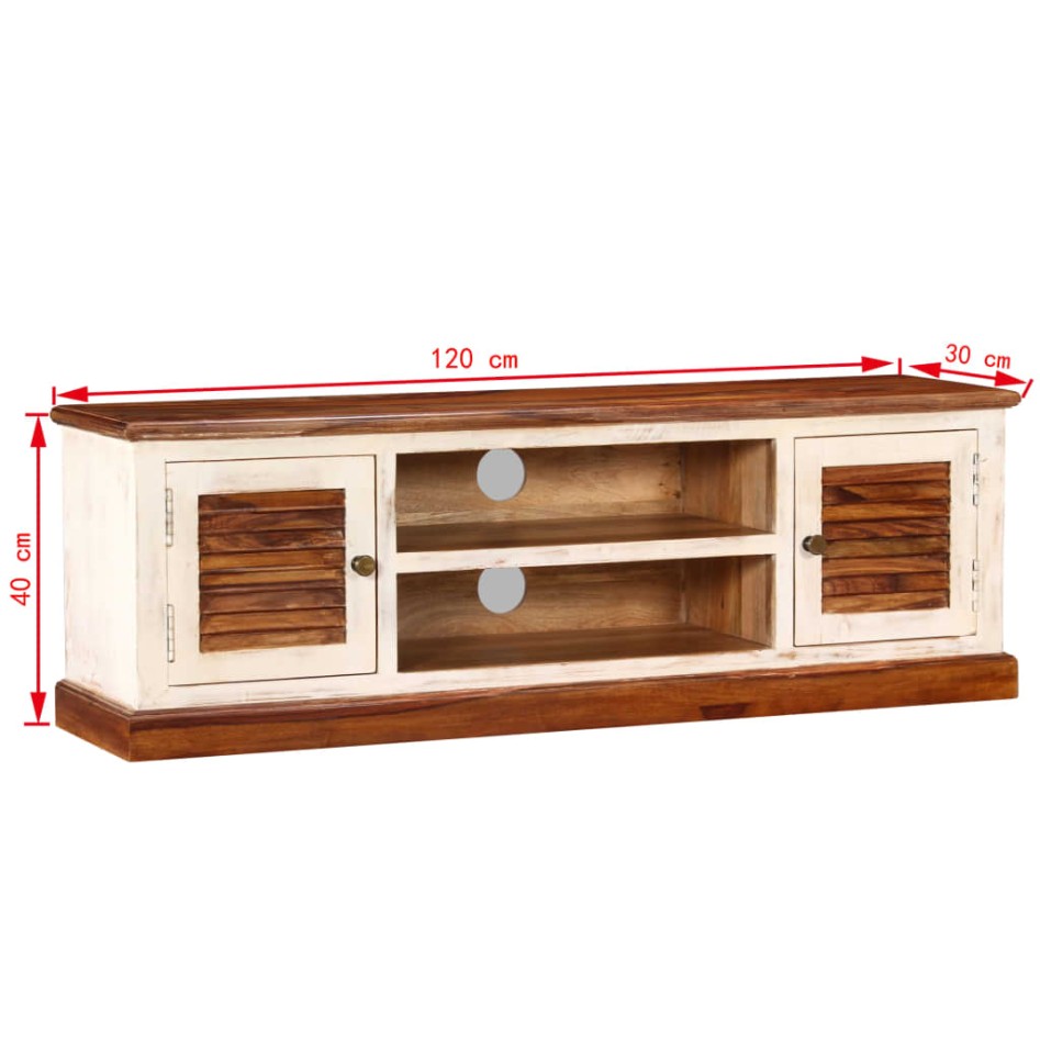 Mueble para TV de madera maciza de mango 120x30x40