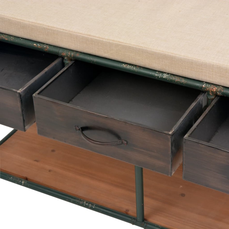 Banco de almacenamiento con cojín 107,5x34,5x59