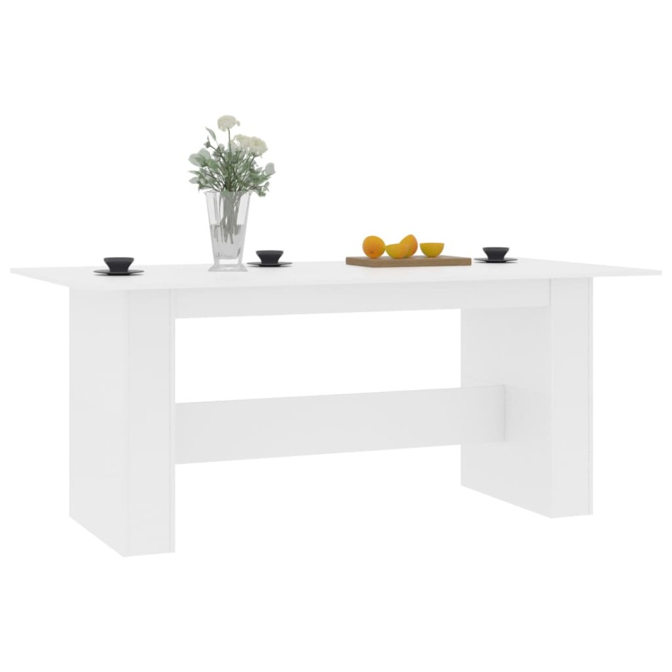 Mesa de comedor de madera de ingeniería blanco 180x90x76