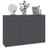 Aparador de madera contrachapada gris 110x30x75