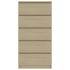 Aparador con cajones contrachapada color roble 60x35x121