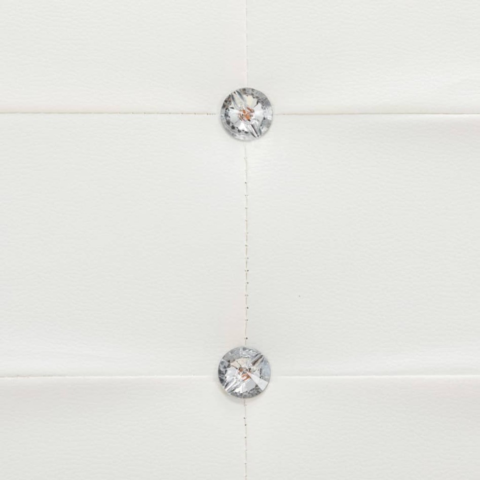 Estructura de cama de cuero sintético blanco 160x200