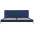 Estructura de cama con LED tela azul 180x200