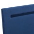 Estructura de cama con LED tela azul 180x200