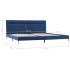 Estructura de cama con LED tela azul 180x200