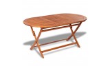 Mesa de jardín madera maciza de acacia 160x85x75 cm Modelo Cusi